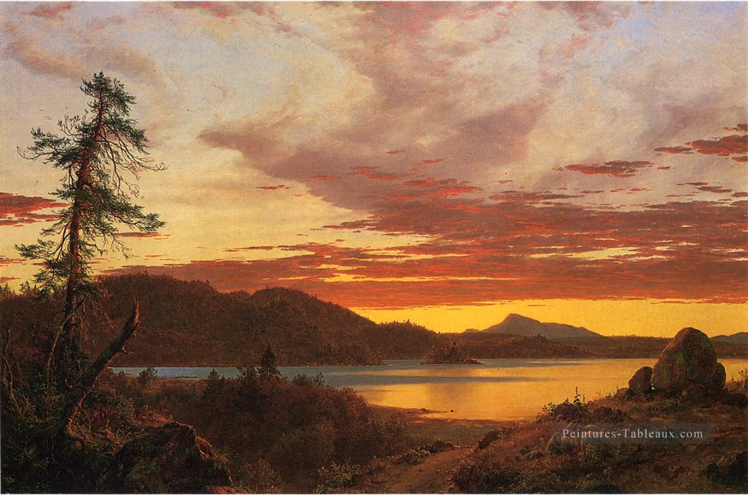Coucher de soleil paysage Fleuve Hudson Frederic Edwin Church Peintures à l'huile